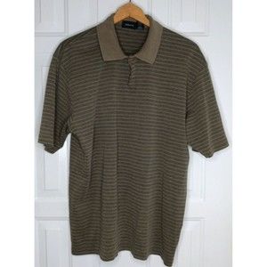 Claiborne Men's X Large Polo Golf Short Sleeve Collard Button Top Stripe Shirt